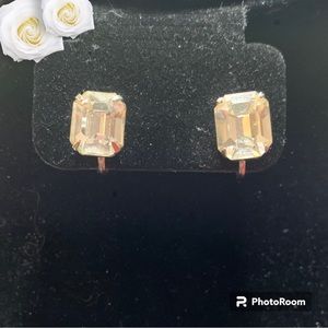 Fun, Vintage Crystal (Glass?) Earrings
